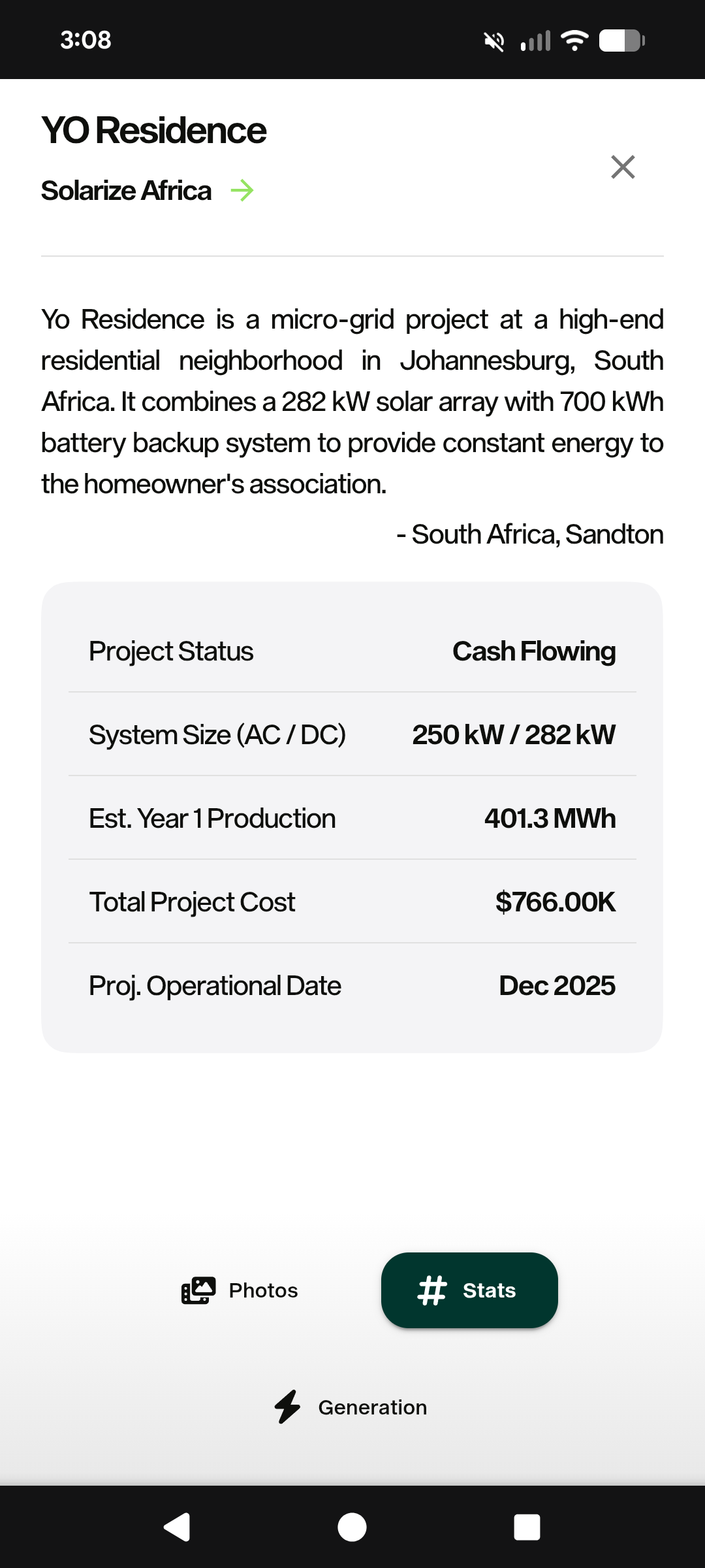 Africa Portfolio Purchase: YO Residence Project